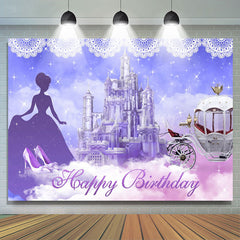 Lofaris Fantasy Purple Castle Princess Birthday Backdrop