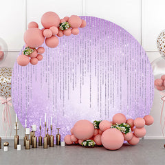 Lofaris Fantasy Purple Glitter Bokeh Round Birthday Backdrop