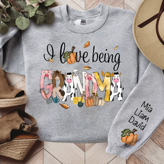 Lofaris Farm Animal I Love Being Grandma Custom Sweatshirt