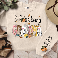 Lofaris Farm Animal I Love Being Grandma Custom Sweatshirt