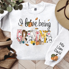 Lofaris Farm Animal I Love Being Grandma Custom Sweatshirt