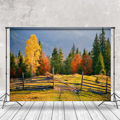 Lofaris Farm Autumn Woods And Grass Landscape Photo Backdrop