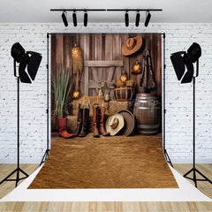 Lofaris Farm Haystack Wooden Cowboy Photography Backdrop