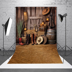 Lofaris Farm Haystack Wooden Cowboy Photography Backdrop