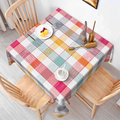 Lofaris Fashionable Checkered Colorful Square Tablecloth