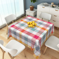 Lofaris Fashionable Checkered Colorful Square Tablecloth