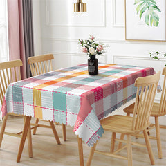 Lofaris Fashionable Doodle Checkered Colorful Tablecloth