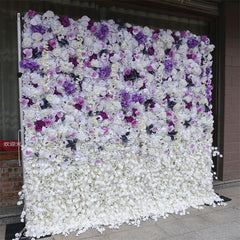 Lofaris Faux Purple And White Flower Wall Wedding Party Decor