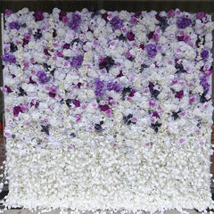 Lofaris Faux Purple And White Flower Wall Wedding Party Decor