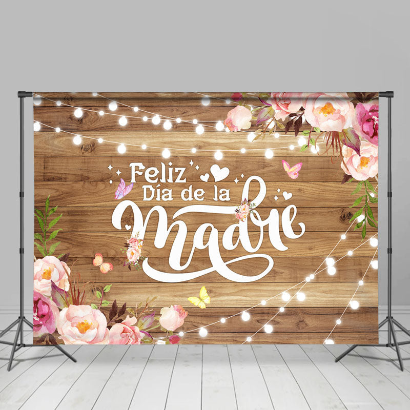 Lofaris Feliz Dia De La Madre Wooden Mothers Day Backdrop