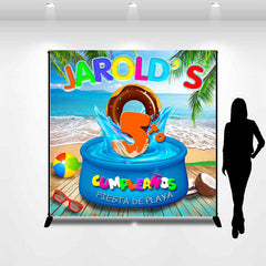 Lofaris Fiesta De Playa Hawaii Beach Custom Birthday Backdrop