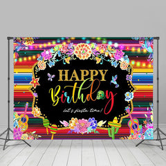 Lofaris Fiesta Theme Happy Birthday Carnival Festival Backdrop