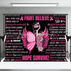 Lofaris Fight Believe Hope Survive Positive Slogans Backdrop