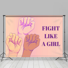 Lofaris Fight Like A Girl Three Color Punchs Feminist Backdrop