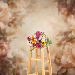 Lofaris Fine Art Romantic Floral Beige Abstaract Backdrop