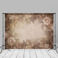 Lofaris Fine Art Soft Brown Floral Backdrop For Maternity