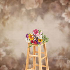 Lofaris Fine Art Soft Brown Floral Backdrop For Maternity