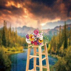 Lofaris Fire Cloud Shunlin Mountains Photography Backdrop