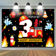 Lofaris Firefighting Sound The Alarm 3rd Birthday Backdrop