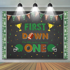 Lofaris First Down Rookie Sports Boys 1st Birthday Backdrop