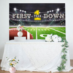 Lofaris First Down Rugby Field Sport 1st Birthday Backdrop