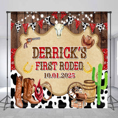 Lofaris First Rodeo Western Cowboy Custom Birthday Backdrop