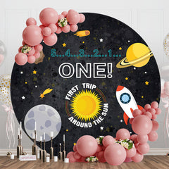 Lofaris First Trip About Sun Round 1st Birthday Backdrop