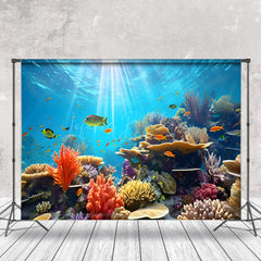 Lofaris Fish Coral Seaweed Sea Bottom Summer Photo Backdrop