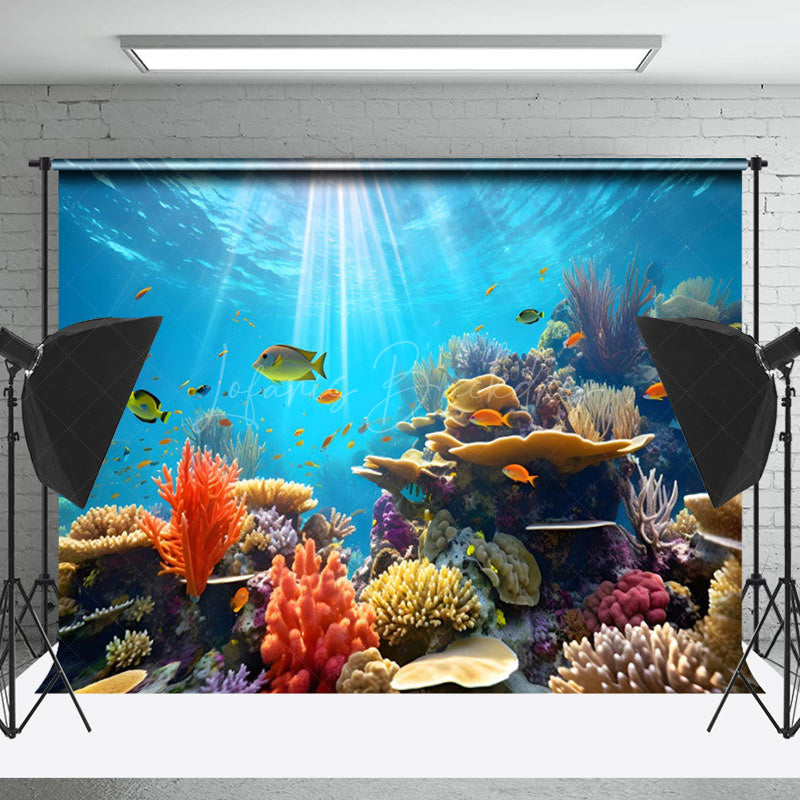 Lofaris Fish Coral Seaweed Sea Bottom Summer Photo Backdrop