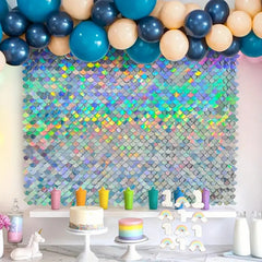 Lofaris Fish Scales Sequins Wall Backdrop Panel Party Decor