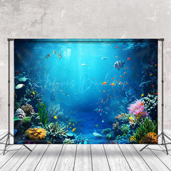 Lofaris Fish Seaweed Underwater Landscape Photo Backdrop