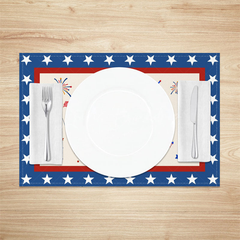 Lofaris Flag Car Gnome Independence Day Set Of 4 Placemats