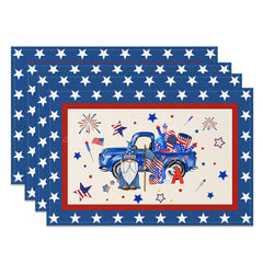 Lofaris Flag Car Gnome Independence Day Set Of 4 Placemats