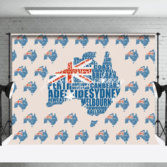 Lofaris Flag Map Tiles Happy Australia Day Party Backdrop