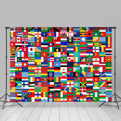 Lofaris Flag Of All Countries World Map Backdrop For Party