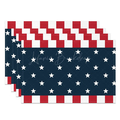 Lofaris Flag Stripe Star Independence Day Set Of 4 Placemats