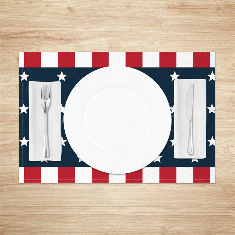 Lofaris Flag Stripe Star Independence Day Set Of 4 Placemats