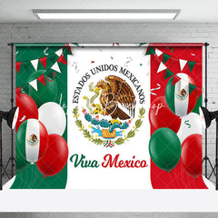 Lofaris Flags Balloons Viva Mexico Independence Day Backdrop