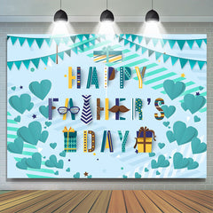 Lofaris Flags Heart Presents Blue Happy Fathers Day Backdrop