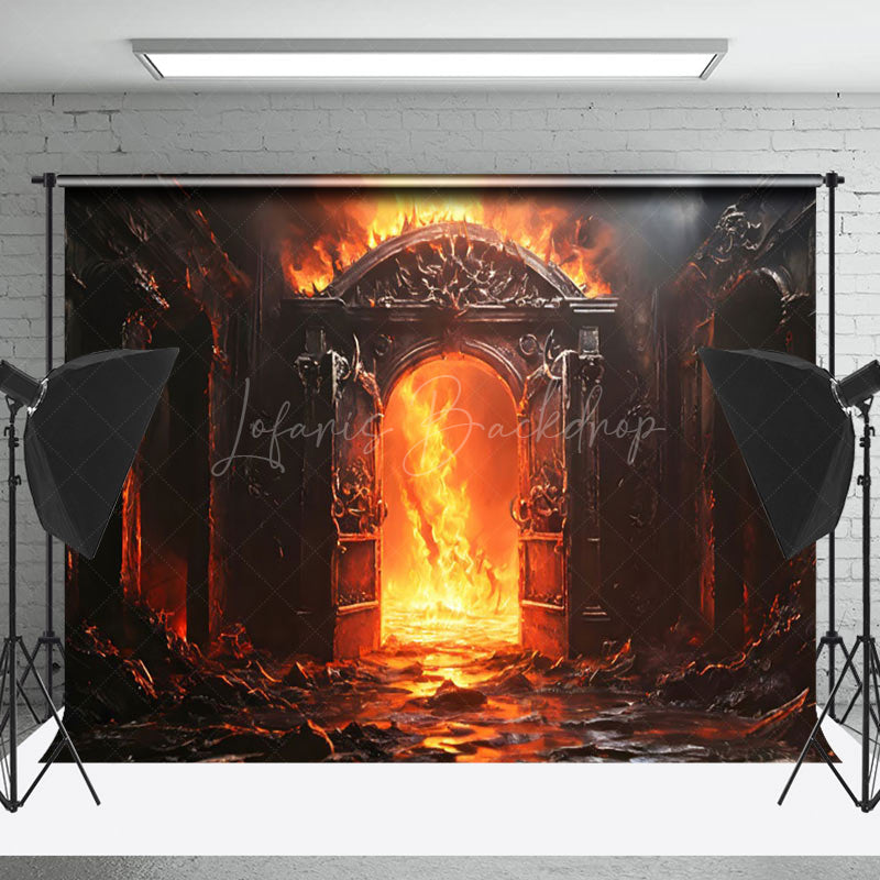 Lofaris Flame Vintage Door Studio Photography Backdrop