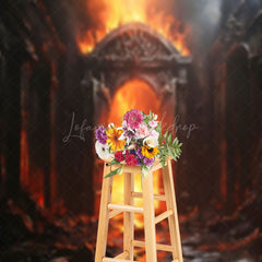 Lofaris Flame Vintage Door Studio Photography Backdrop