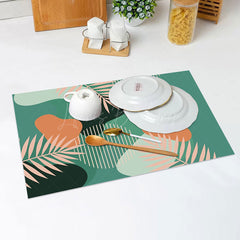 Lofaris Flesh Color Green Orange Lines Set Of 4 Placemats