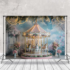 Lofaris Floarl Light Merry Go Round Cake Smash Photo Backdrop