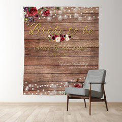 Lofaris Floral And Glitter Bokeh Wooden Bridal Shower Backdrop