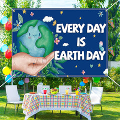 Lofaris Floral Blue Save Planet Earth Day Theme Backdrop