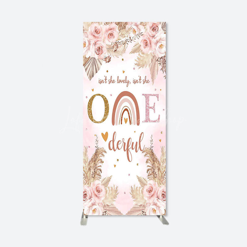 Lofaris Floral Boho 1st Birthday Rectangular Arch Backdrop