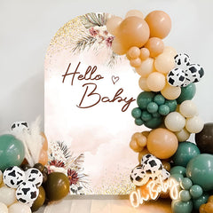 Lofaris Floral Boho Hello Baby Double Sided Arch Backdrop