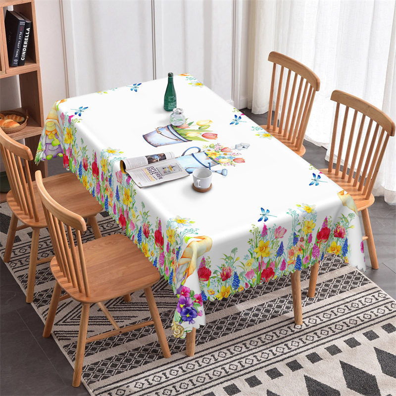 Lofaris Floral Butterflies Spring Rectangle Tablecloth For Decor