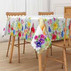 Lofaris Floral Butterflies Spring Rectangle Tablecloth For Decor