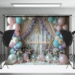 Lofaris Floral Colorful Balloon Starfish Cake Smash Backdrop